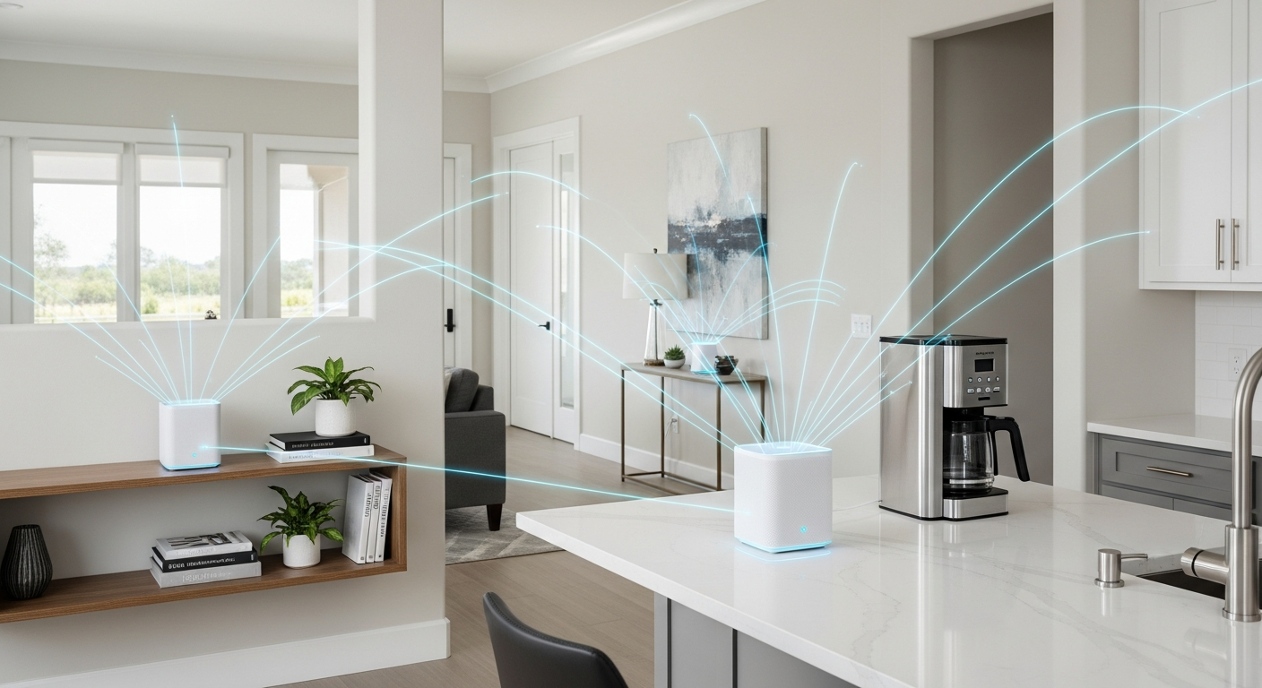 Modern WiFi router providing whole-home network coverage