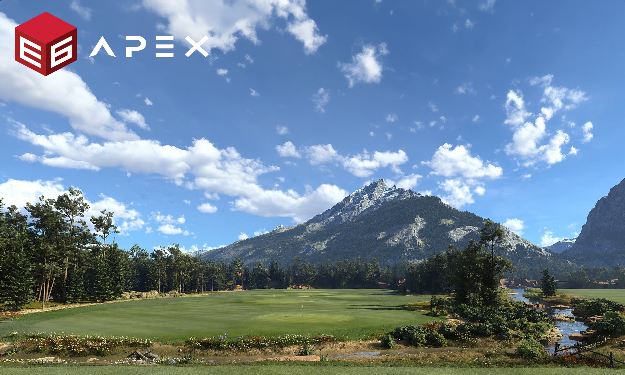 E6 APEX ultra-high-definition golf simulation with photorealistic course