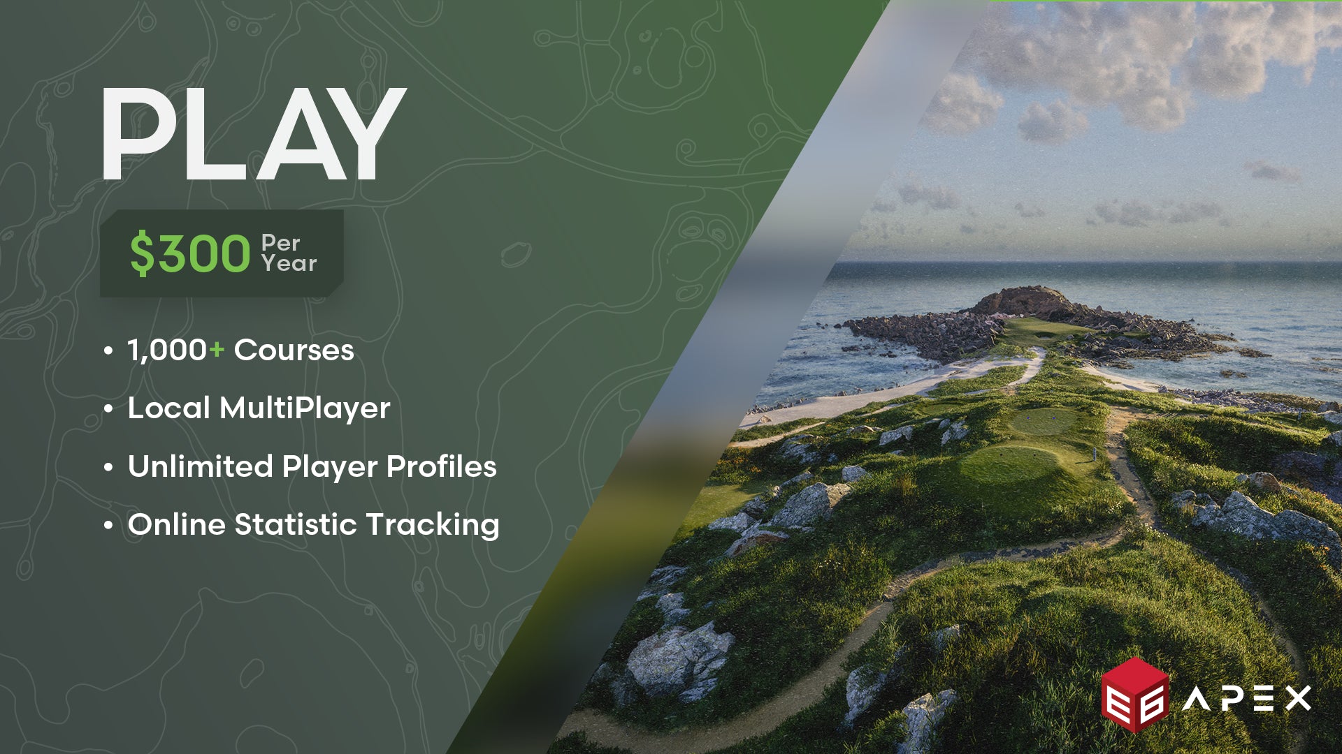 E6 CONNECT gameplay showing virtual golf course