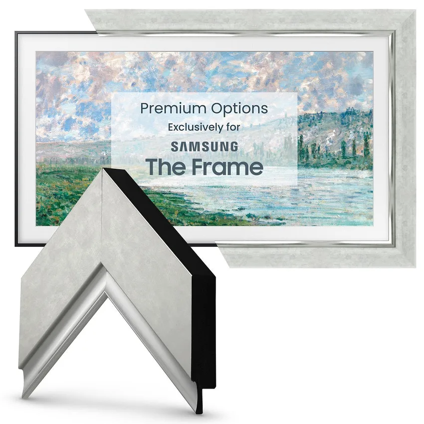 Contemporary Silver Deco TV Frames finish and frame profile