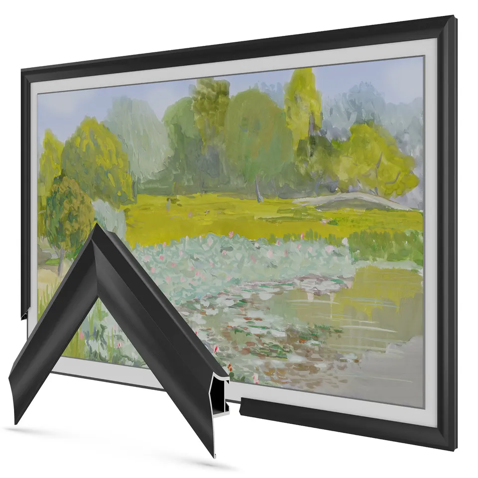 Prismatic Anodized Black Alloy TV frame — frame view