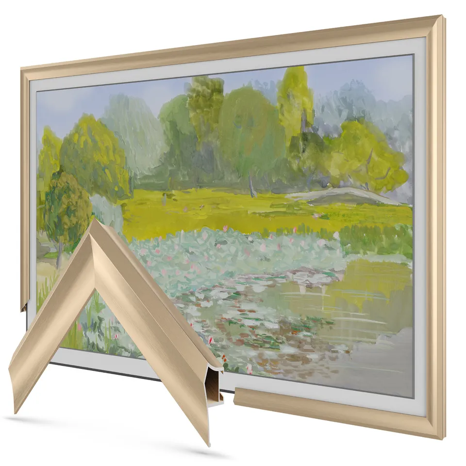 Prismatic Pale Gold Alloy TV frame — frame view