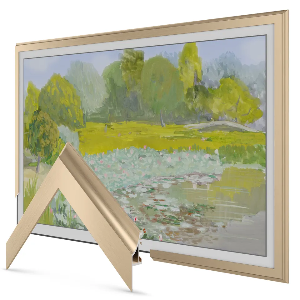 Scoop Pale Gold Alloy TV frame — frame view