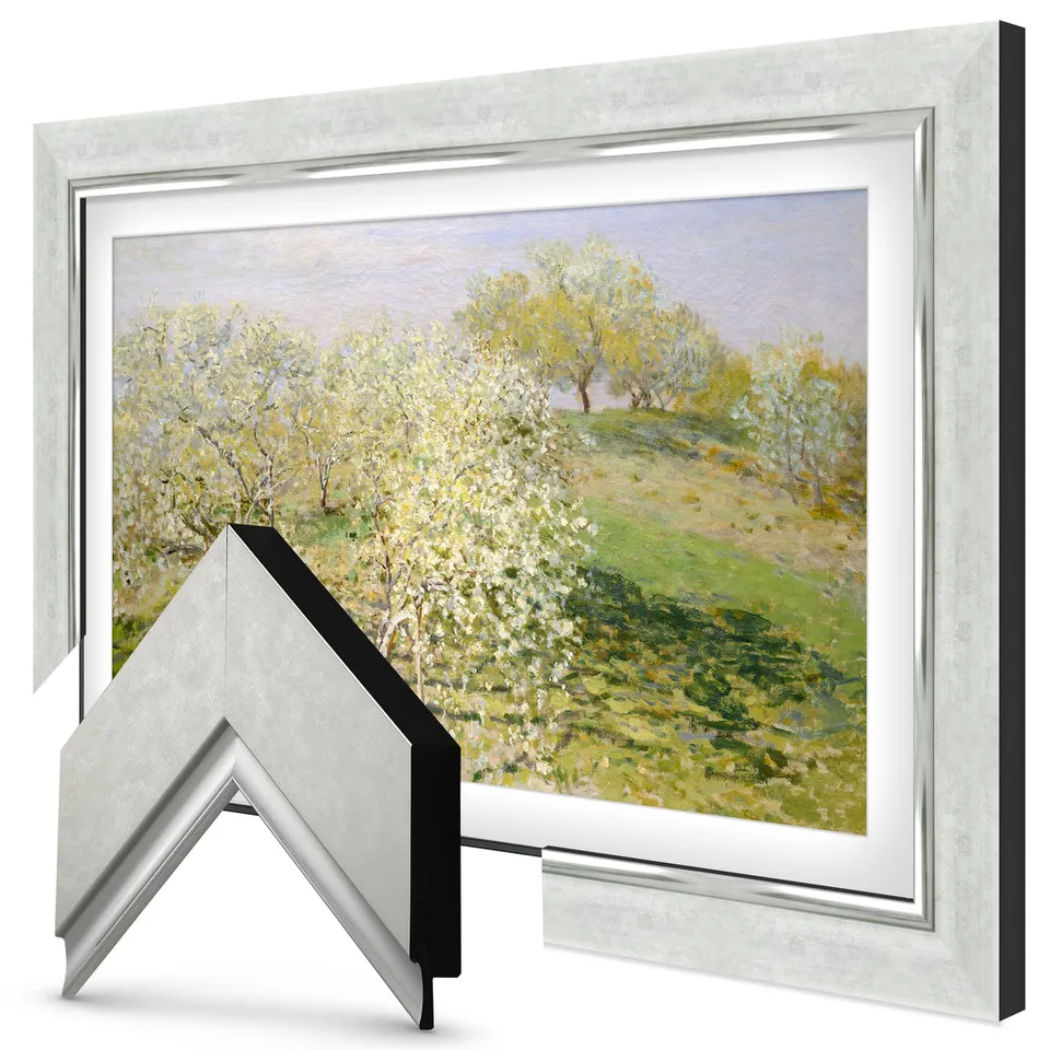 Contemporary Silver Premiere TV frame — frame view