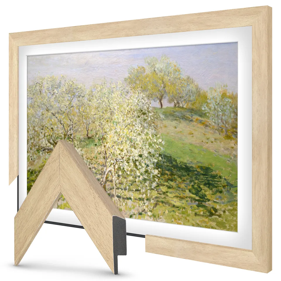 Museum Maple Slim TV frame — frame view