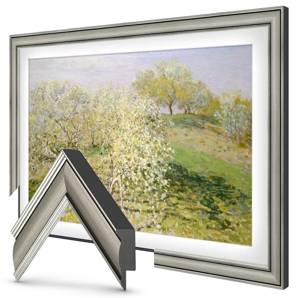 Industrial Nickel Slim TV frame — frame view