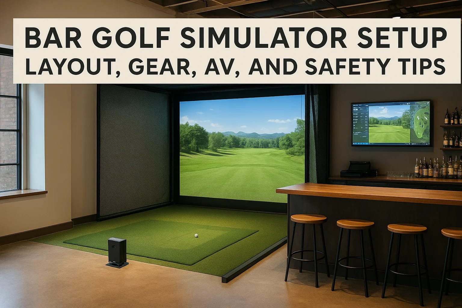 Bar Golf Simulator Setup: Layout, Gear, AV, And Safety Tips