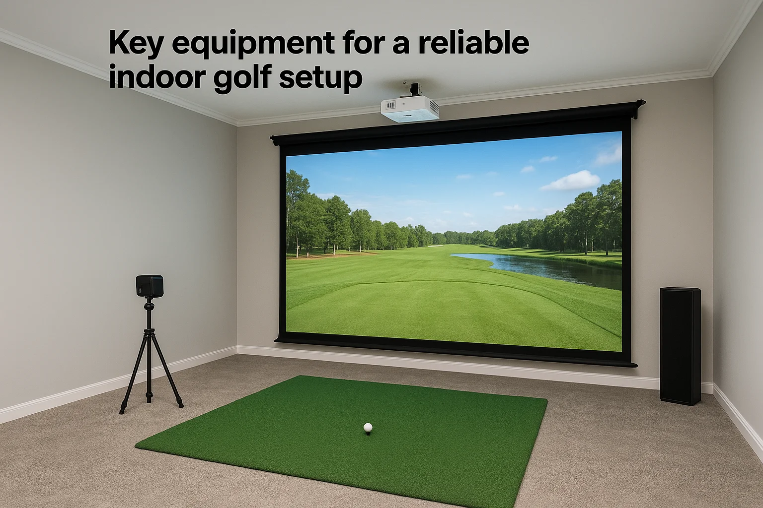 Key equipment for a reliable indoor golf setup