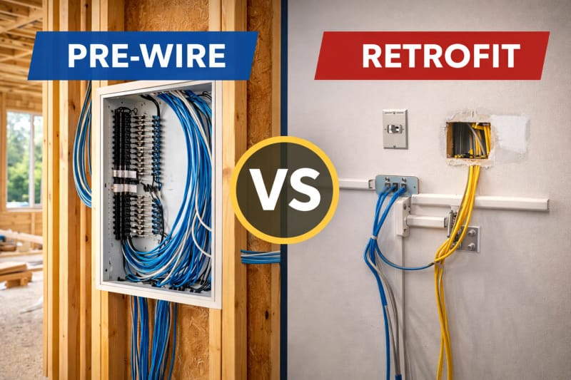 Pre-Wire vs. Retrofit: What Builders Need to Know