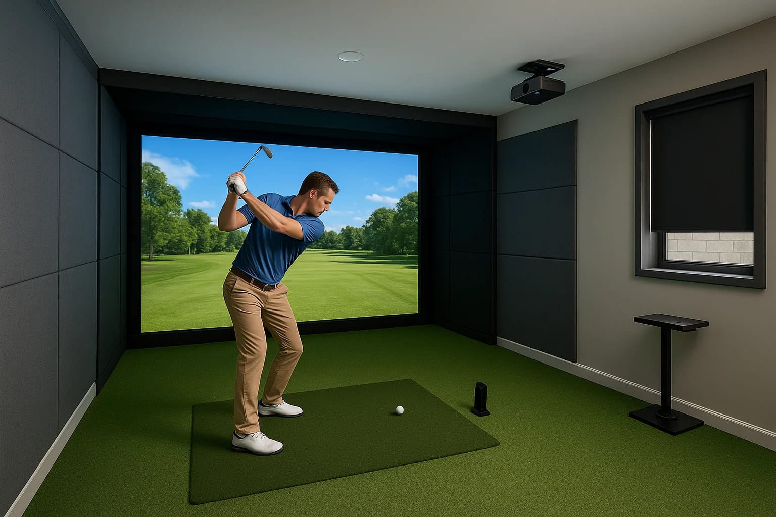 Small Golf Simulator Room Setup: Dimensions, Gear, Tips