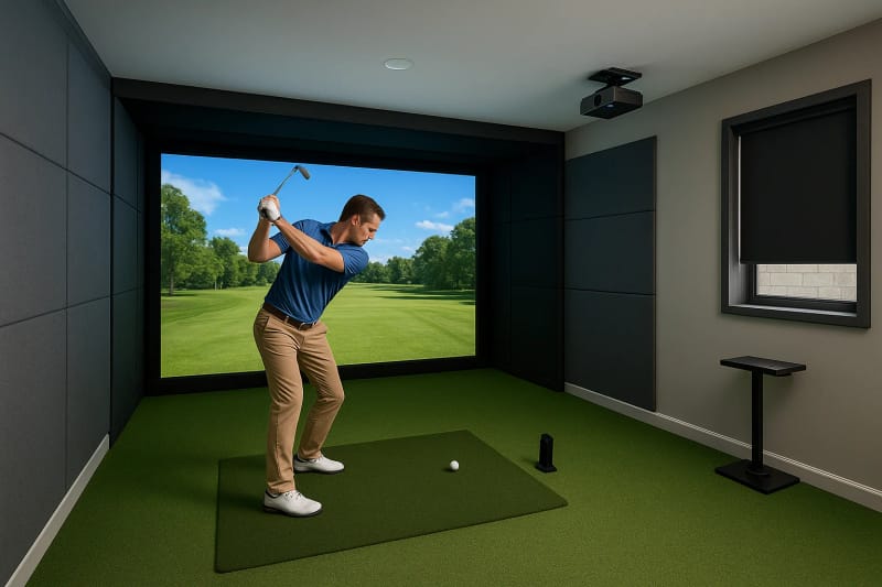 Small Golf Simulator Room Setup: Dimensions, Gear, Tips