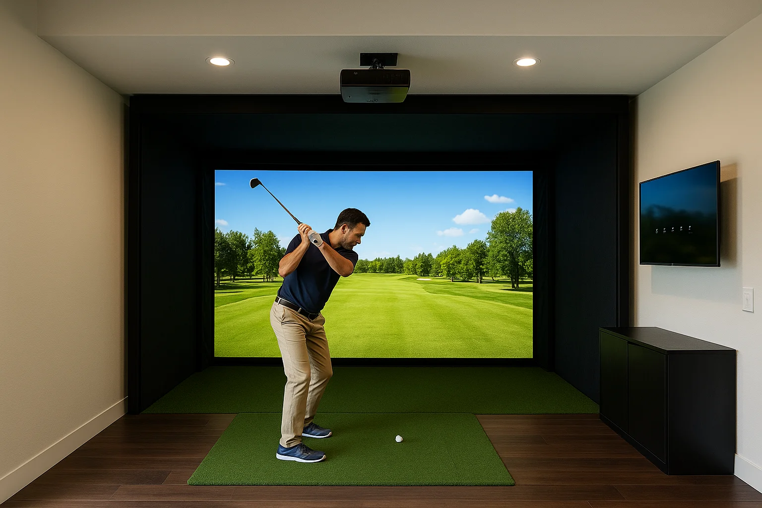 1. Treasure Valley Solutions custom golf simulator installation