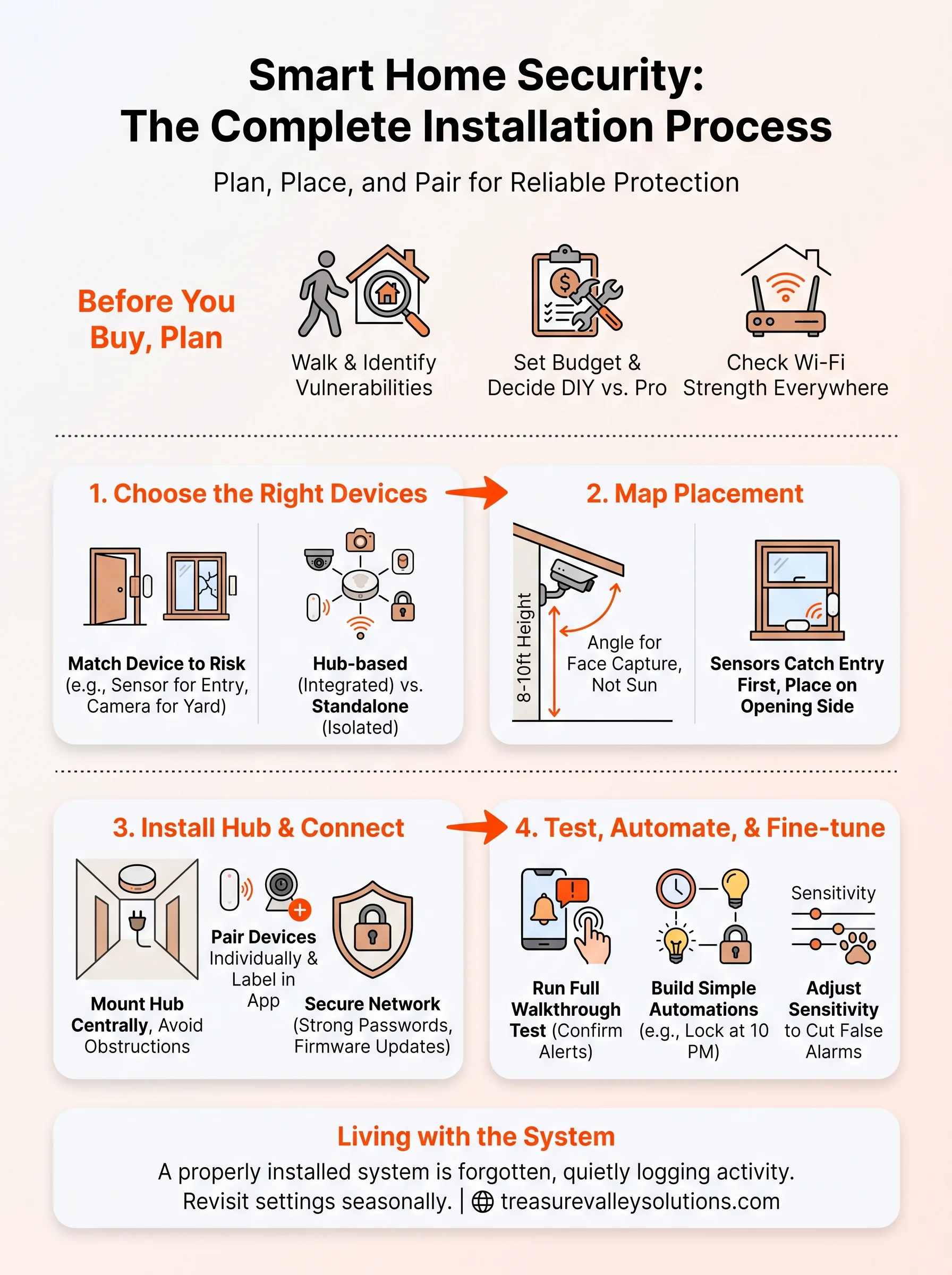smart home security system installation infographic