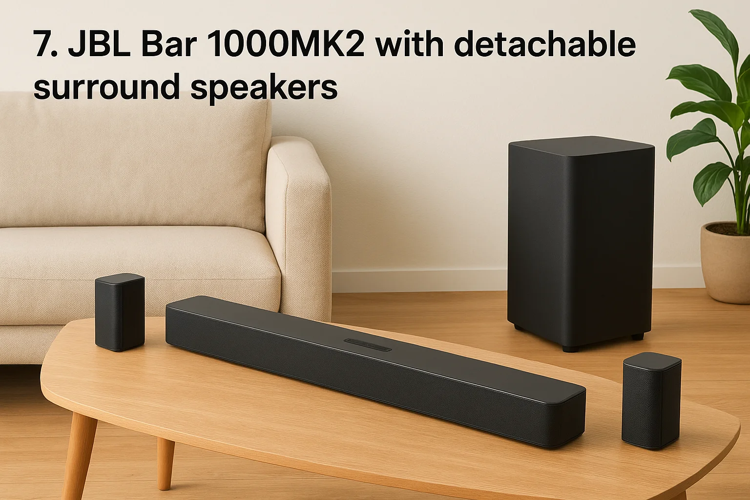 7. JBL Bar 1000MK2 with detachable surround speakers