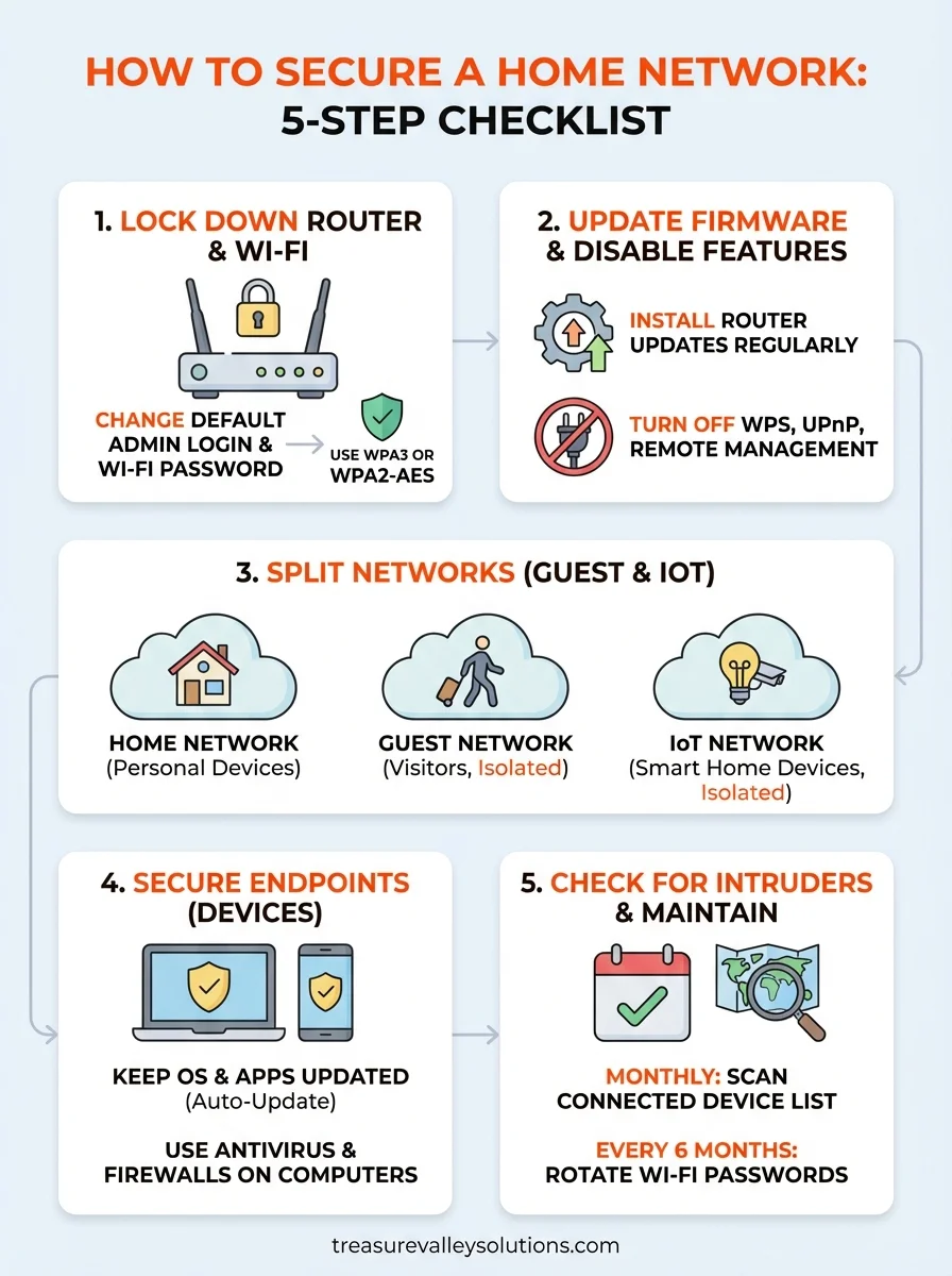 how to secure a home network infographic