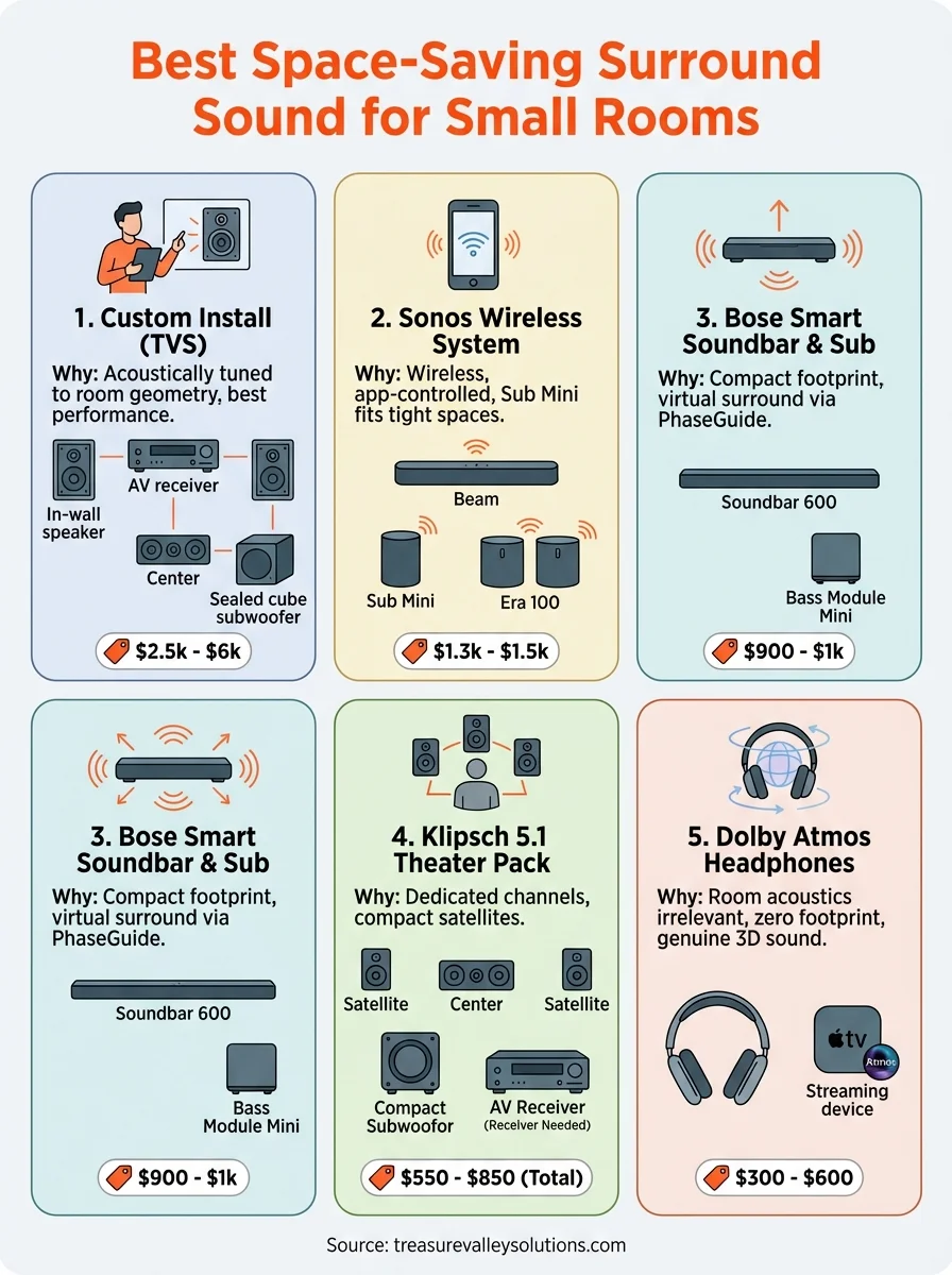 surround sound for small rooms infographic