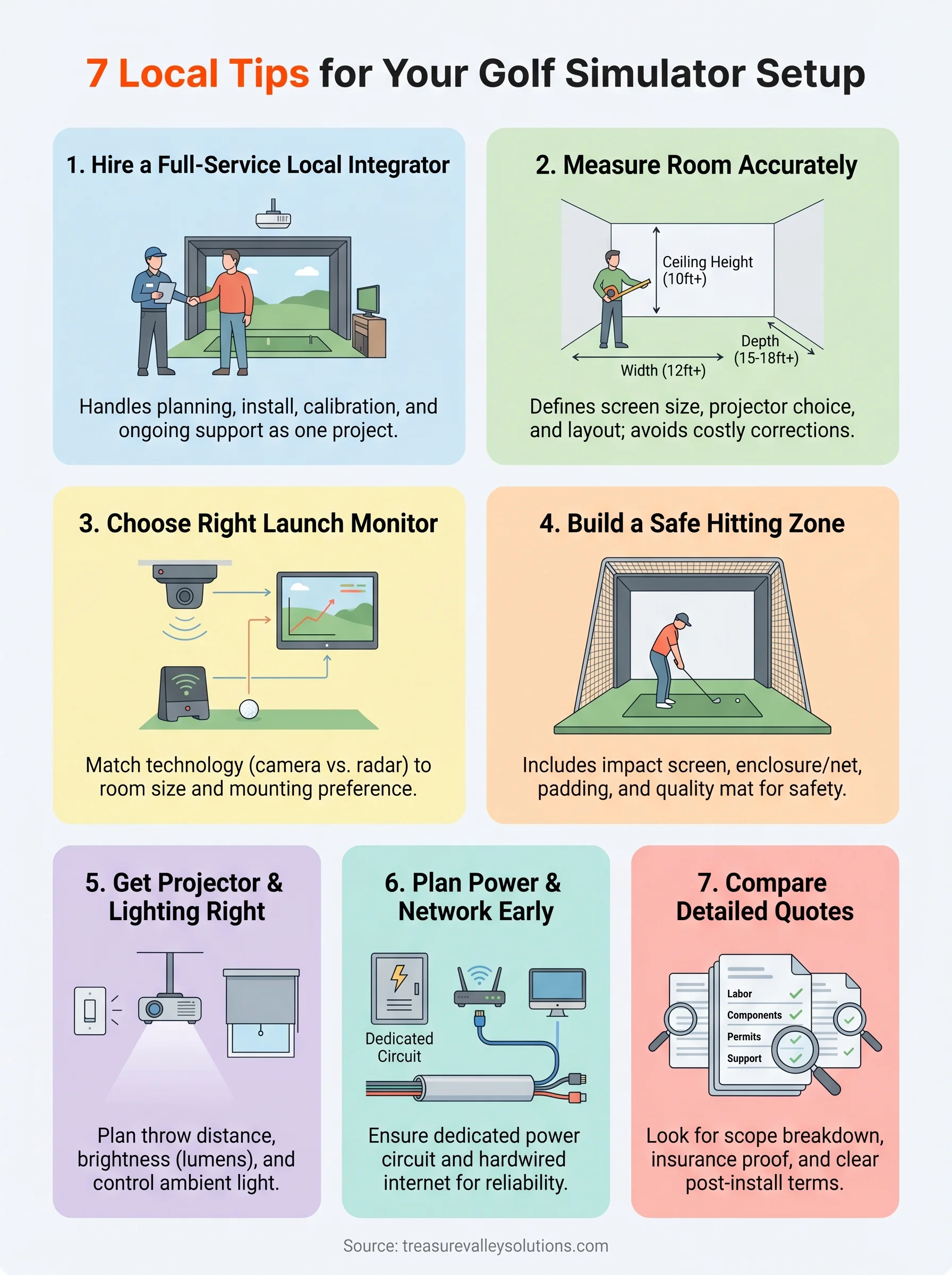 golf simulator setup near me infographic