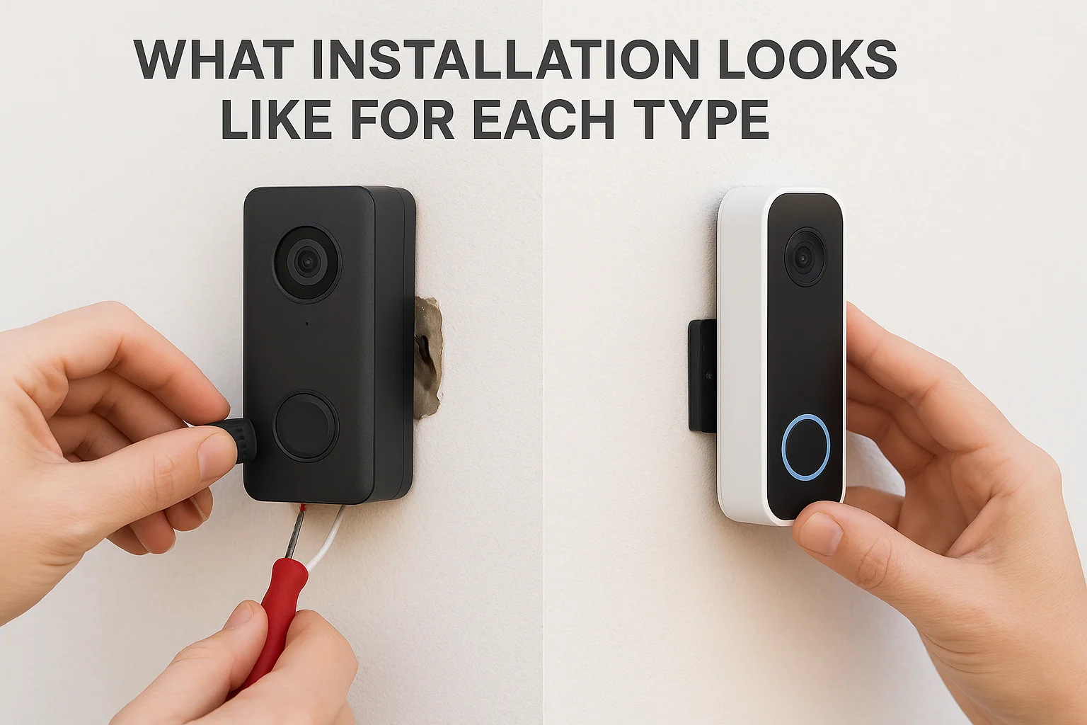 What installation looks like for each type