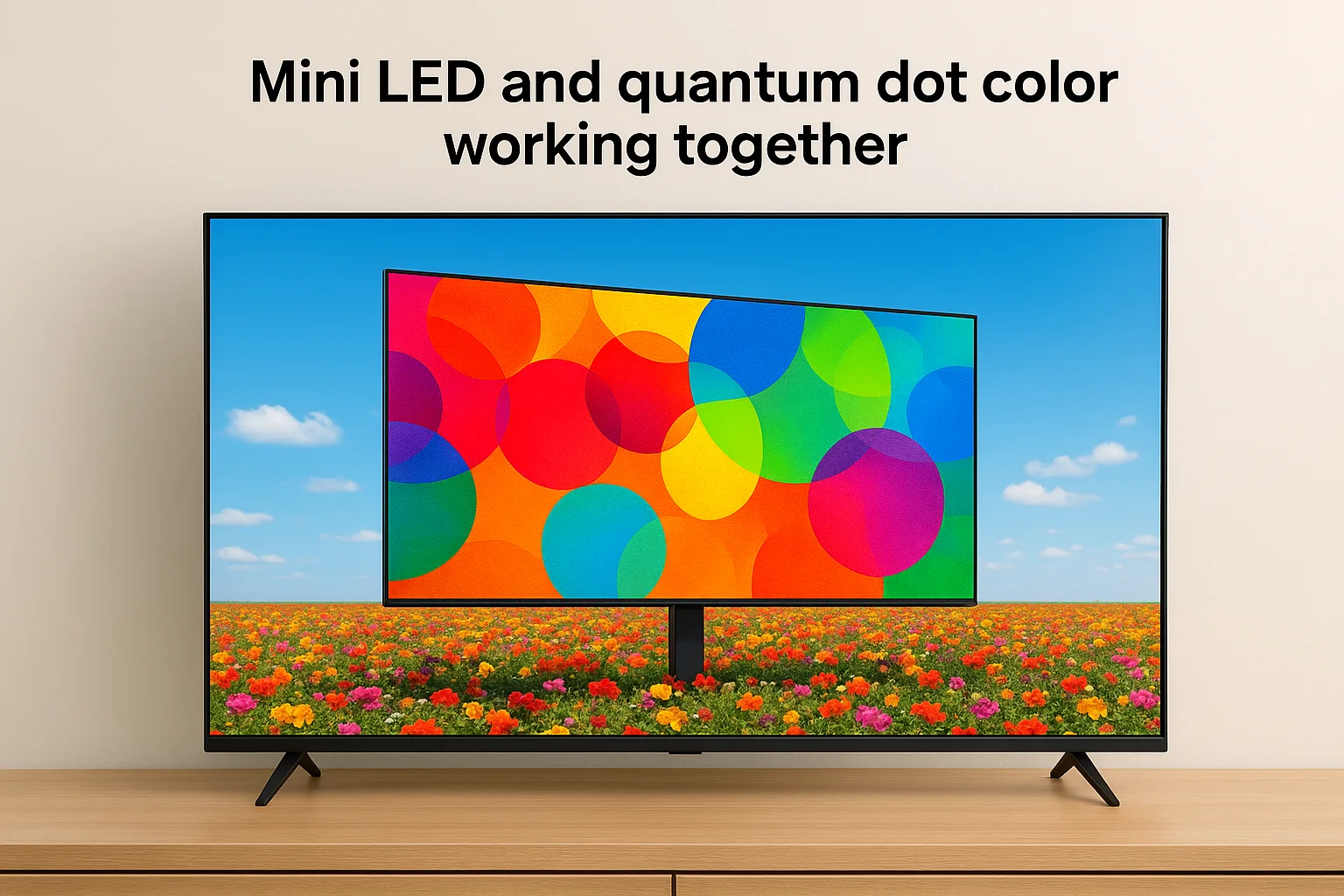Mini LED and quantum dot color working together