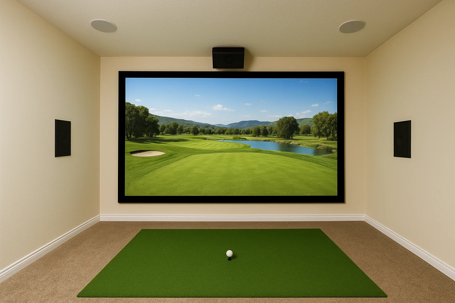 Position front speakers around the impact screen