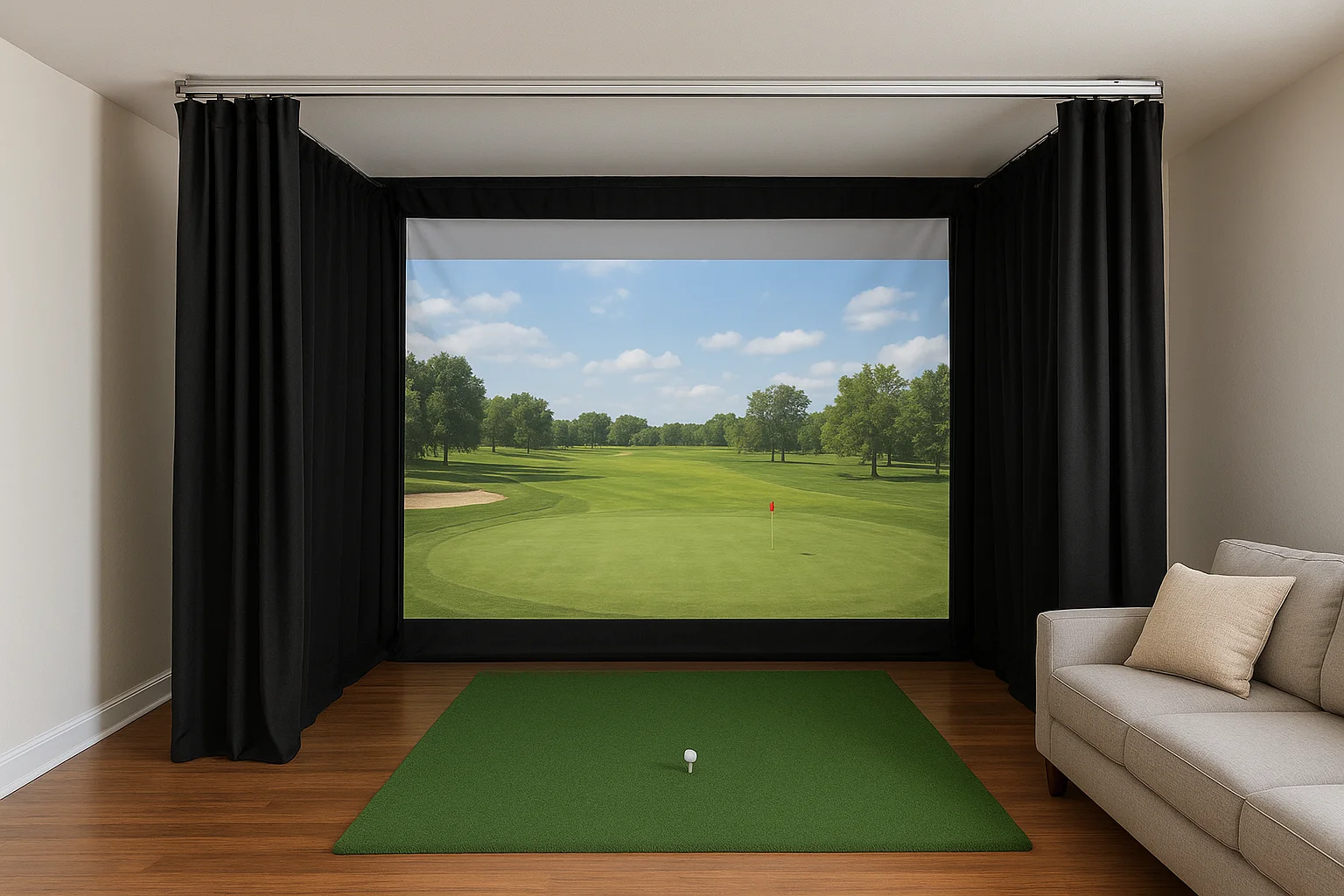 3. Curtain-track enclosure with a retractable bay