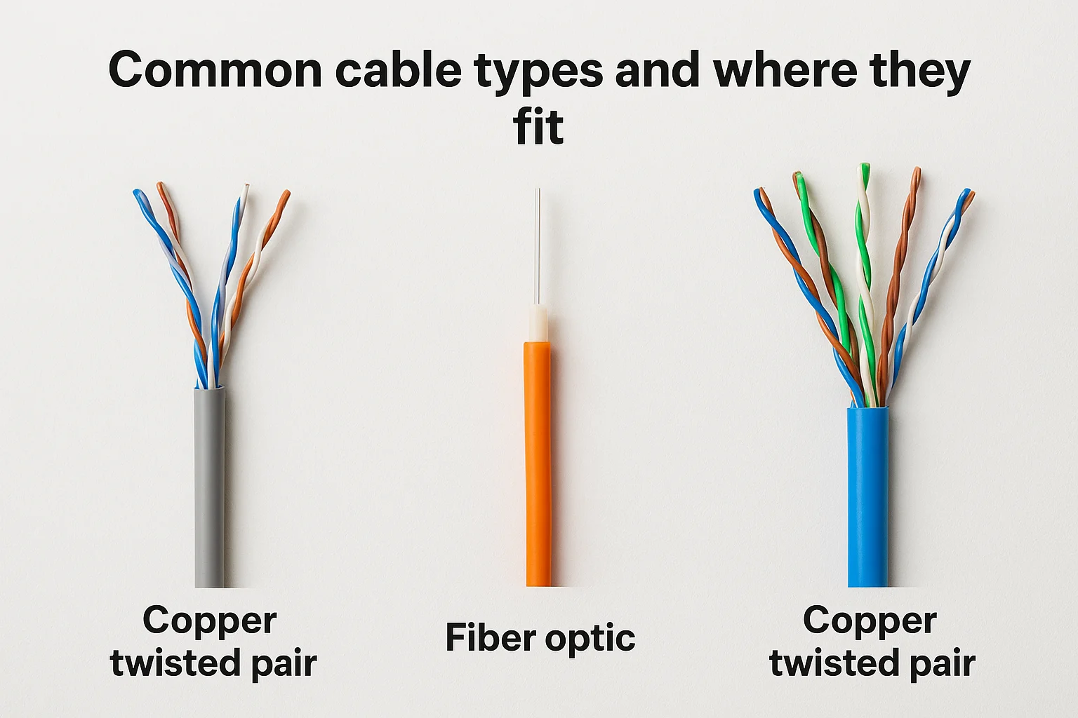 Common cable types and where they fit