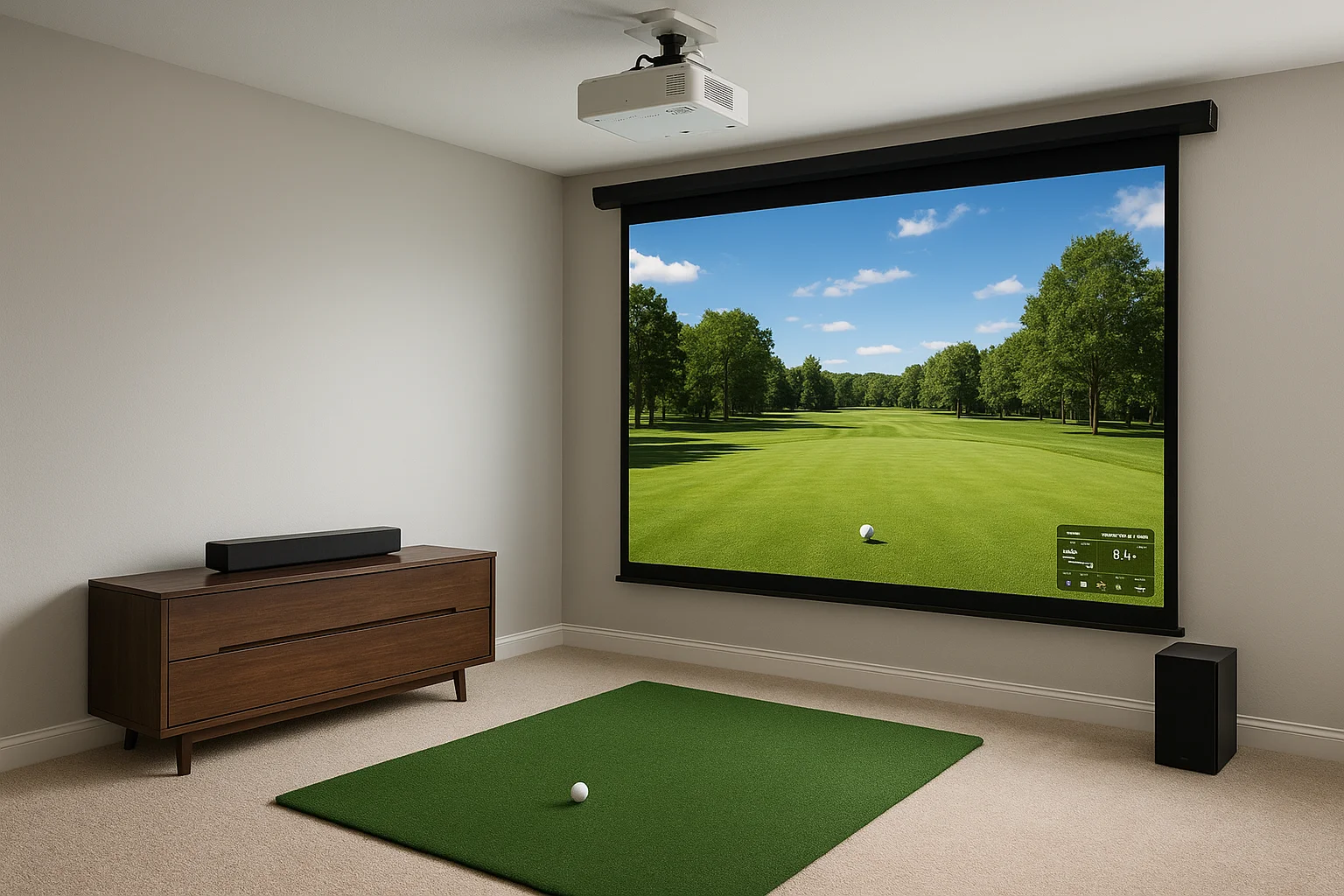Projector, screen, and AV