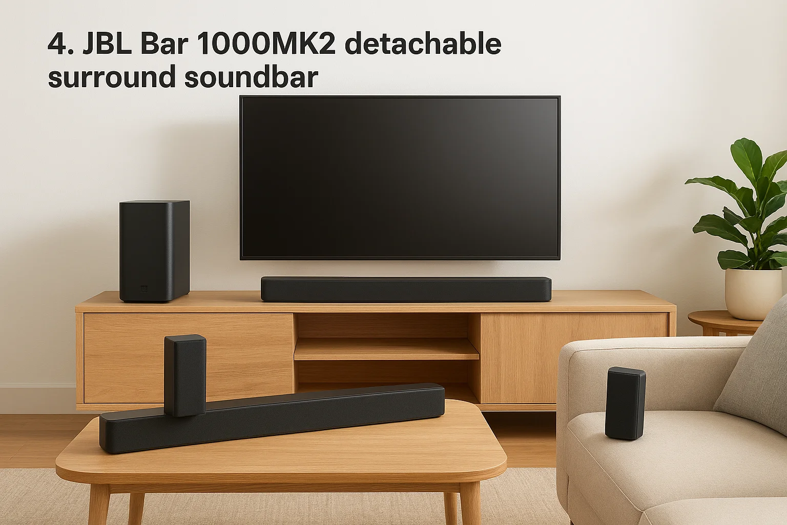 4. JBL Bar 1000MK2 detachable surround soundbar
