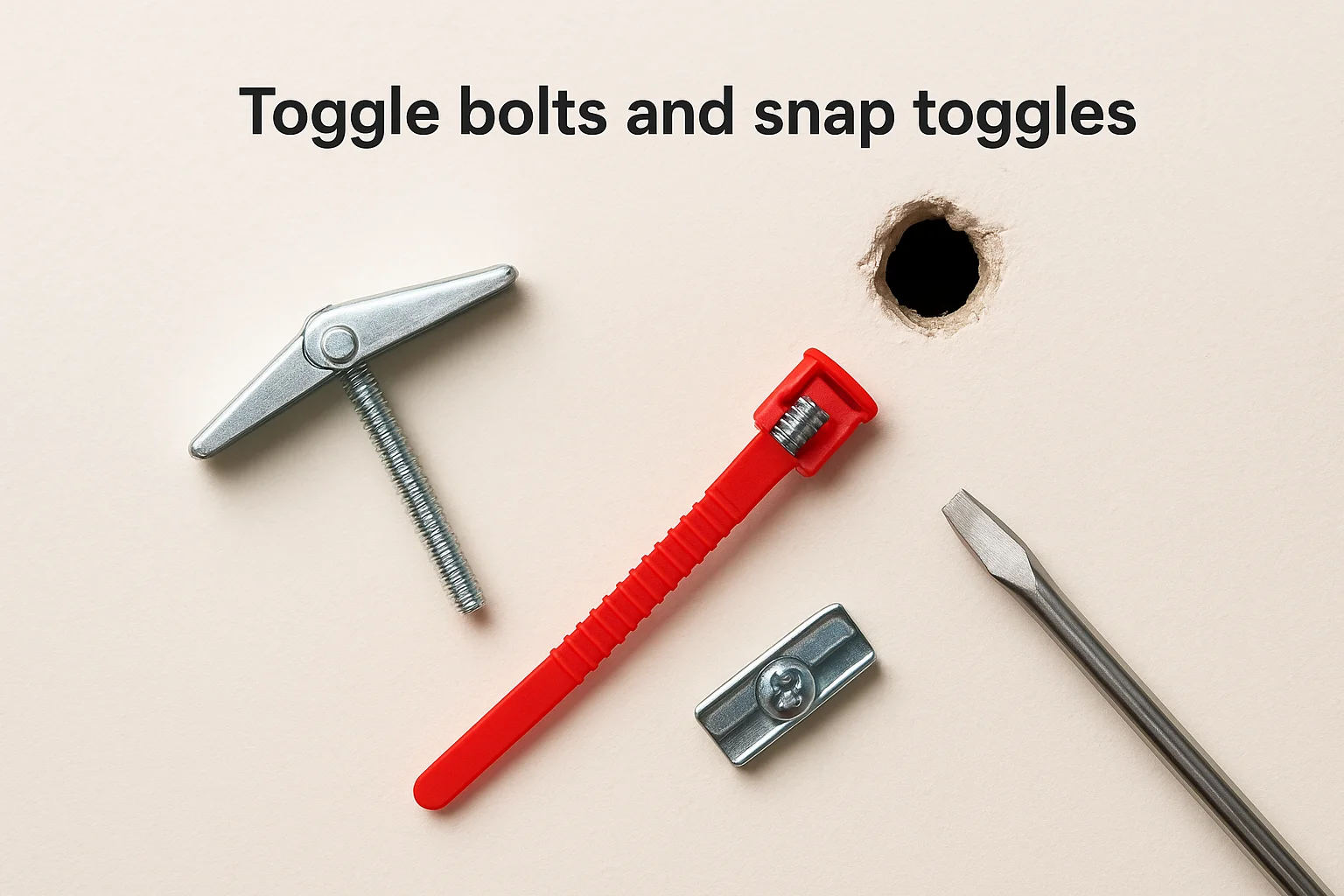 Toggle bolts and snap toggles