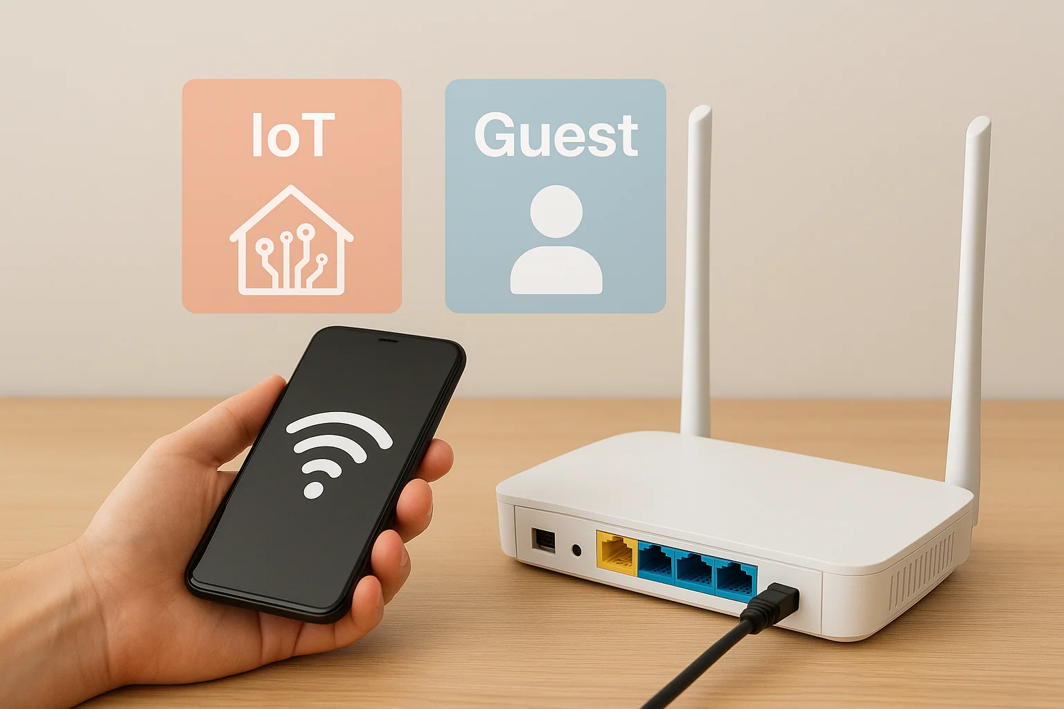 Create network segments with VLANs or guest networks