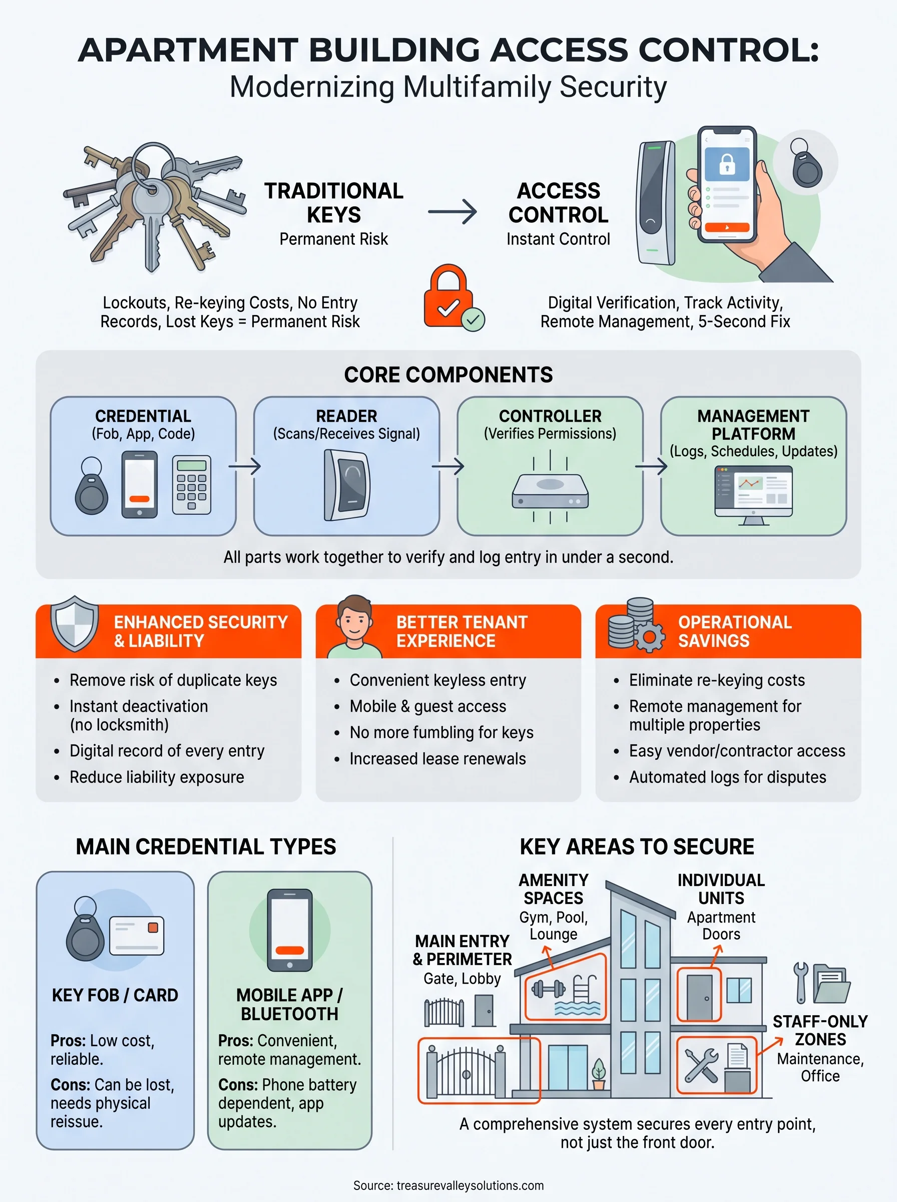 apartment building access control infographic