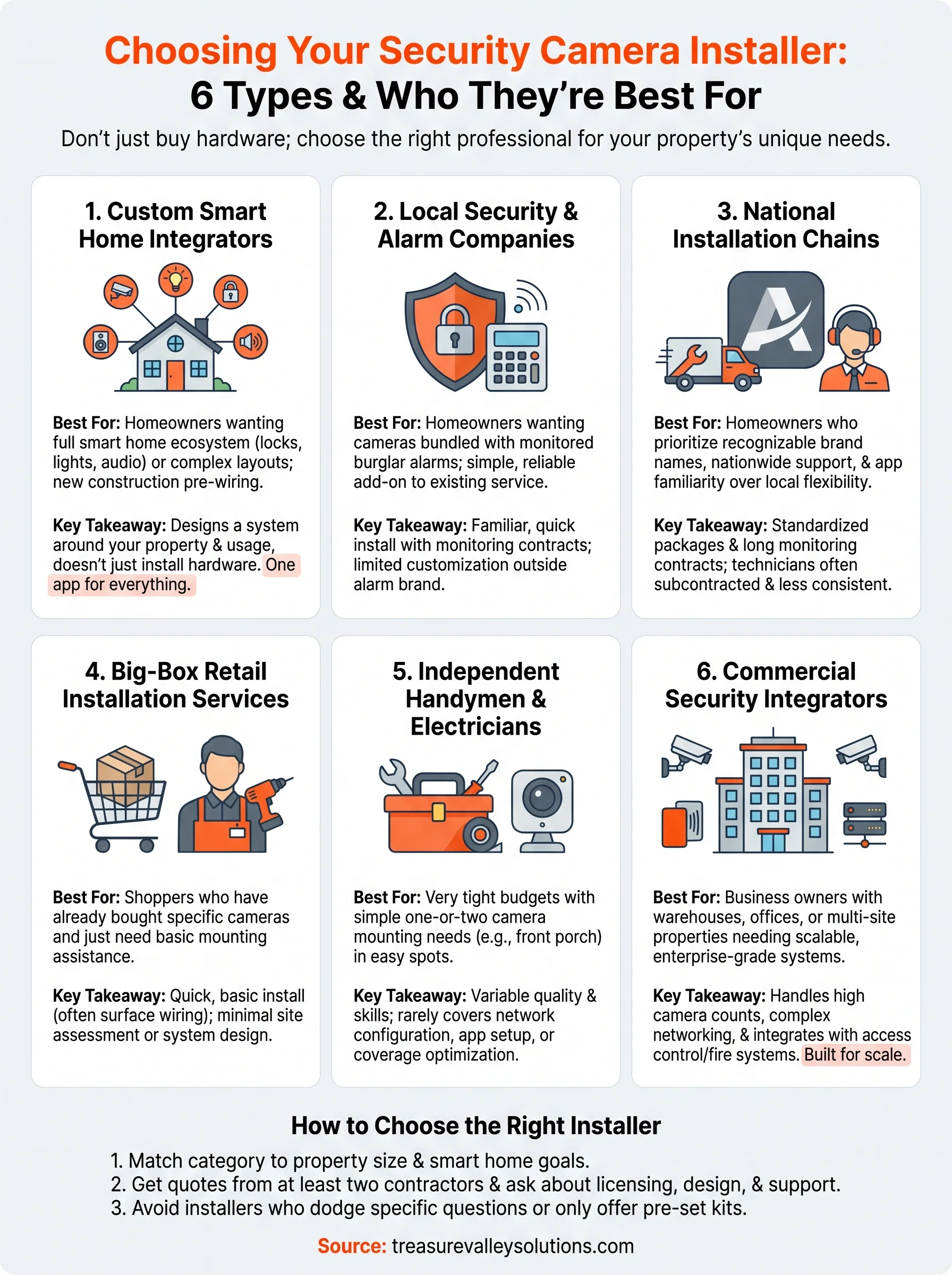 security camera installation contractors infographic