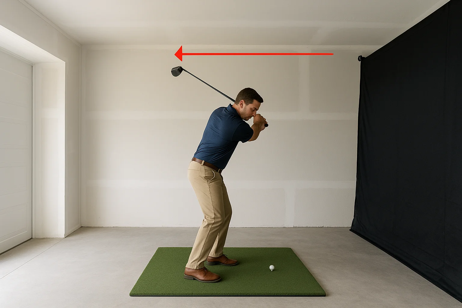 Check ceiling height and swing clearance