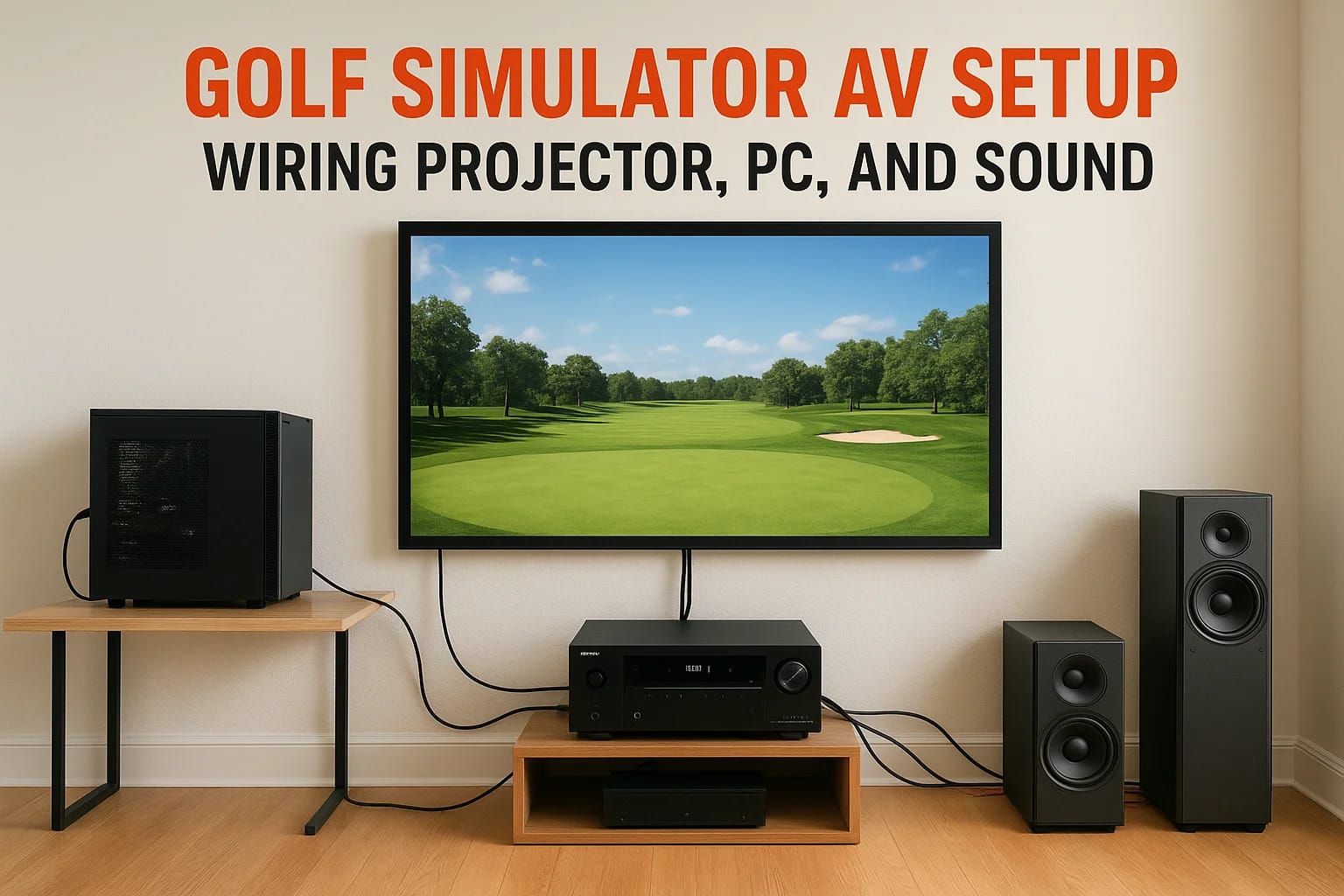 Golf Simulator AV Setup: Wiring Projector, PC, And Sound