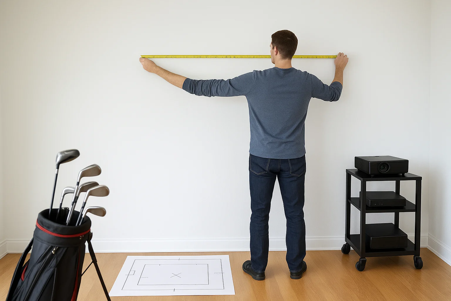 Room dimensions and screen wall position