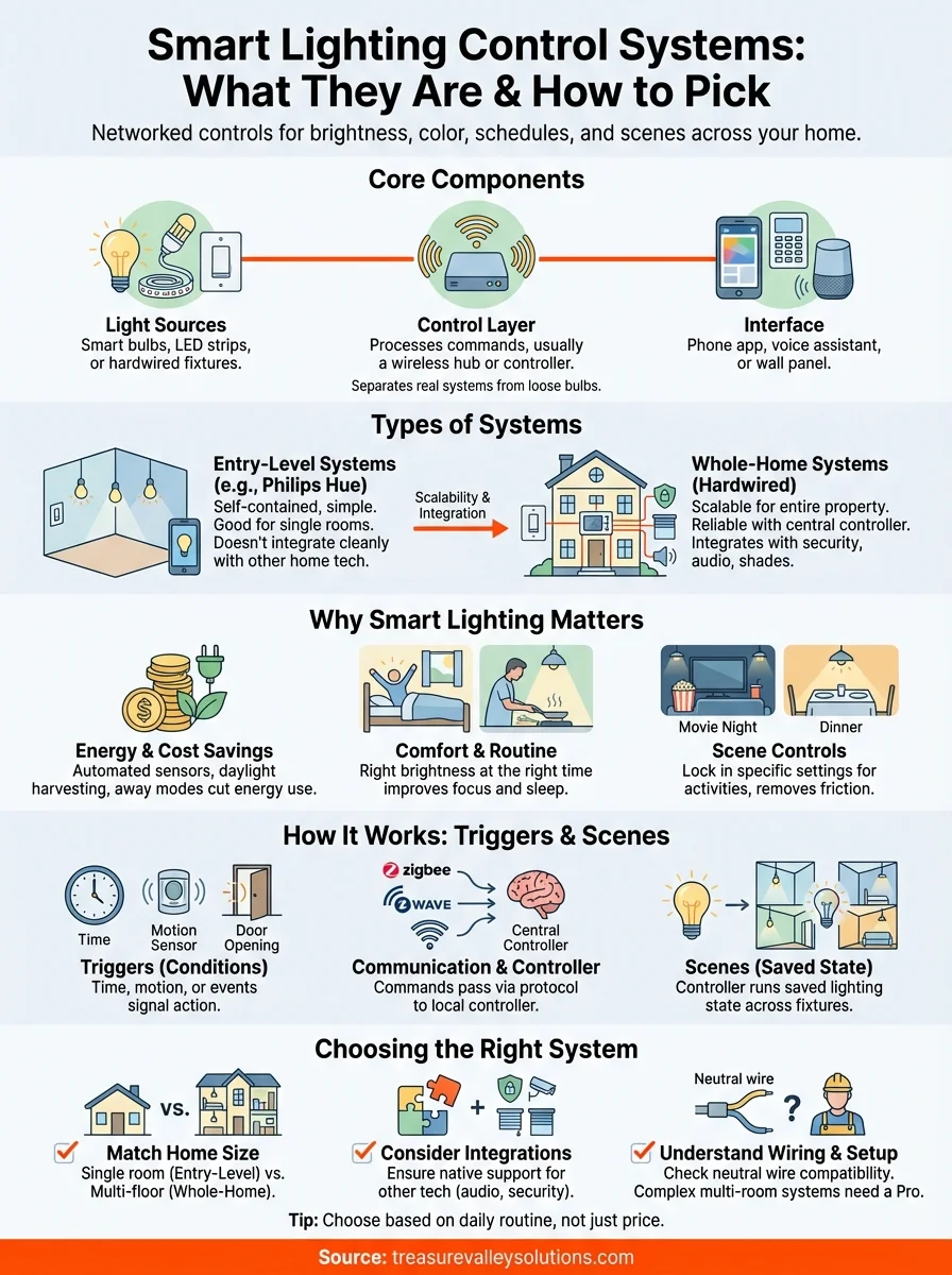 smart lighting control systems infographic