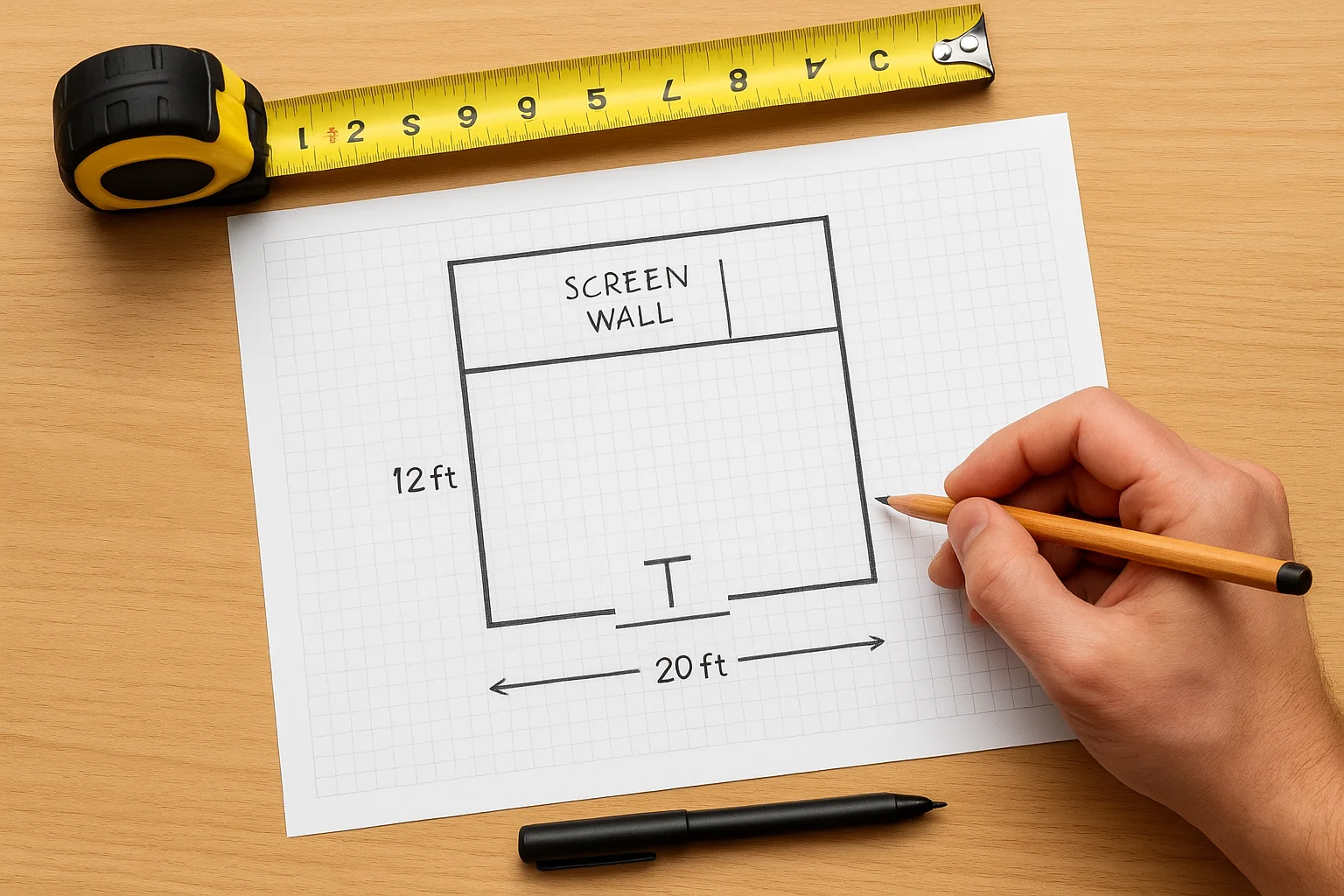 Create a simple floor plan sketch