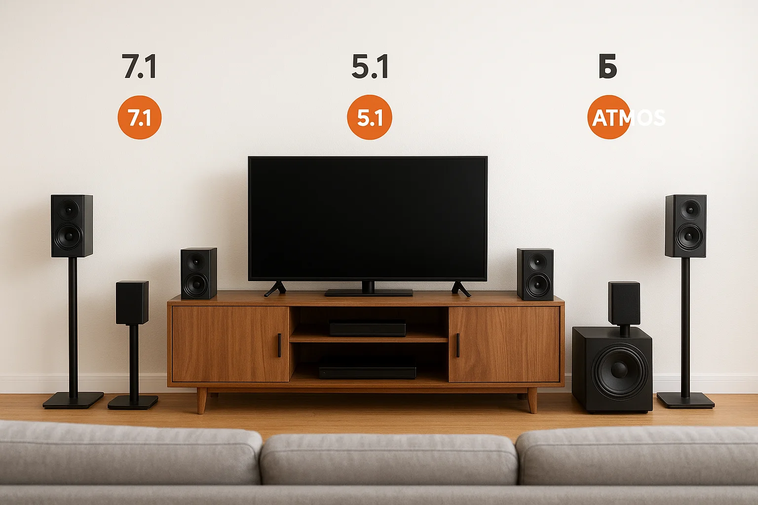 7.1 vs 5.1 vs Dolby Atmos surround sound explained
