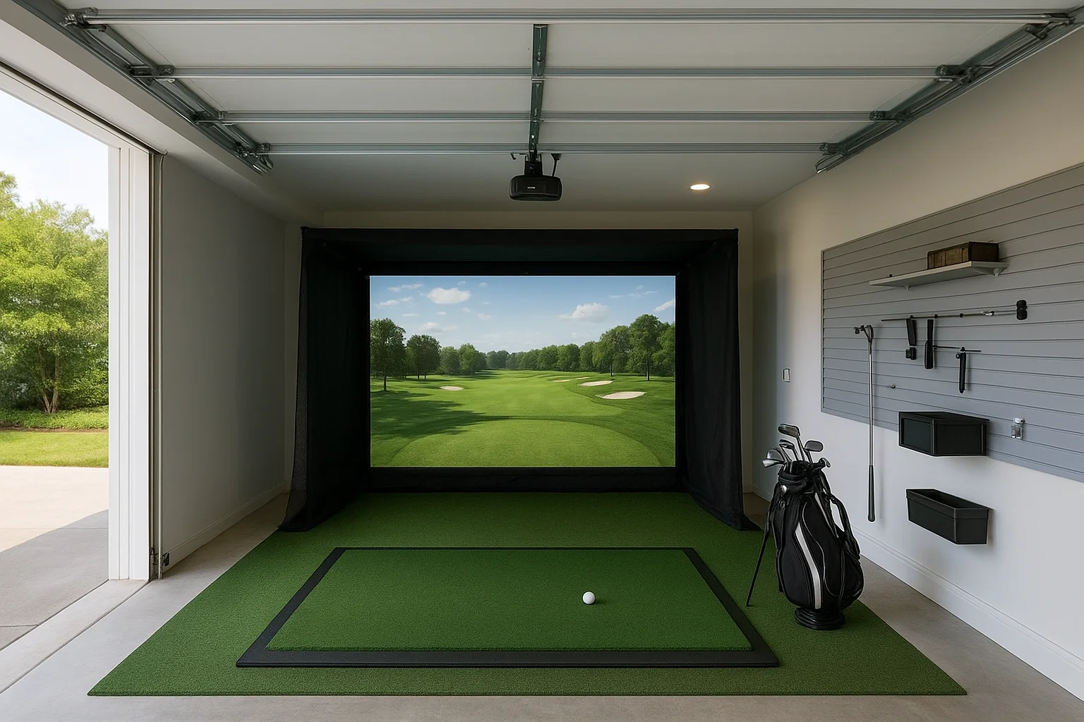 2. Garage golf simulator bay