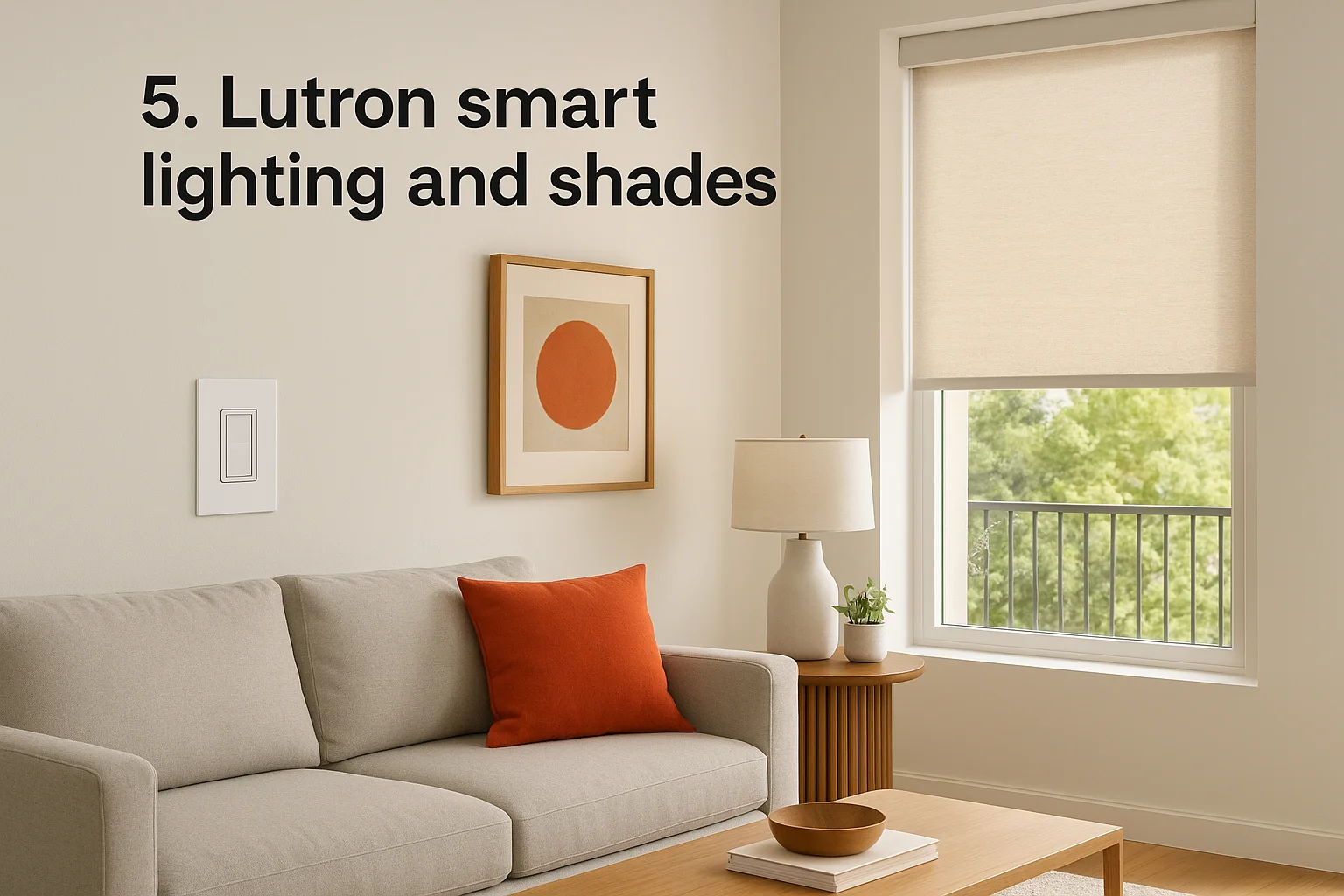 5. Lutron smart lighting and shades