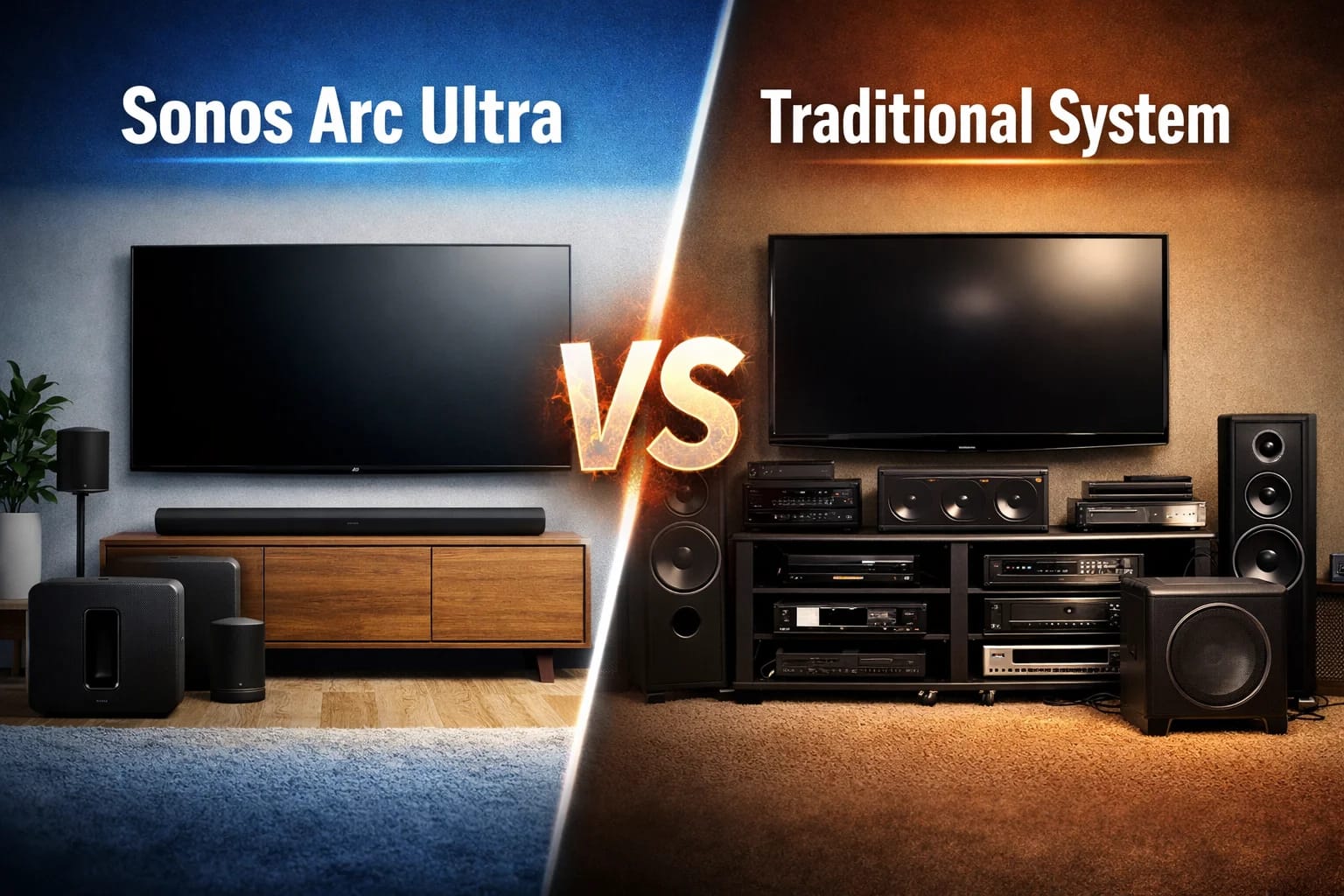 Sonos Arc Ultra vs Traditional Home Theater Systems