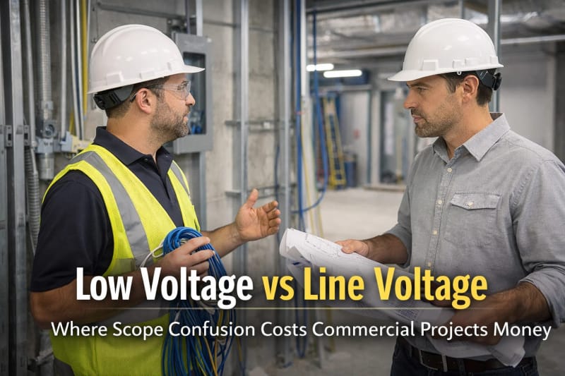 Low Voltage vs Line Voltage: Where Scope Confusion Costs Commercial Projects Money