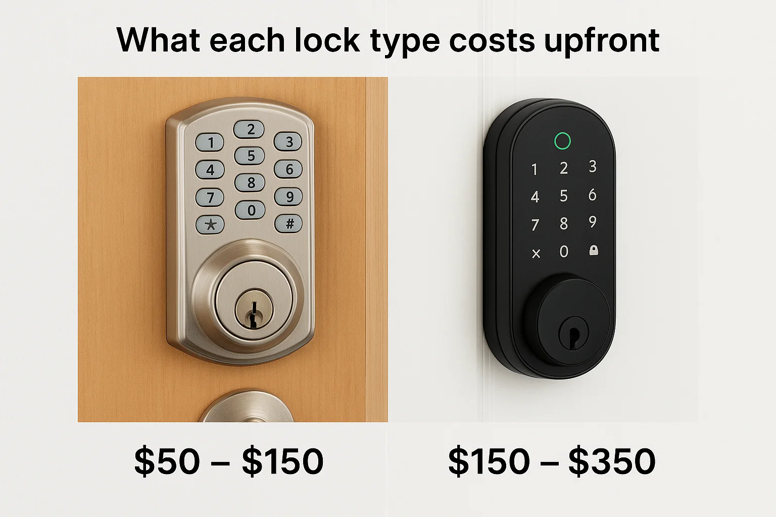 What each lock type costs upfront