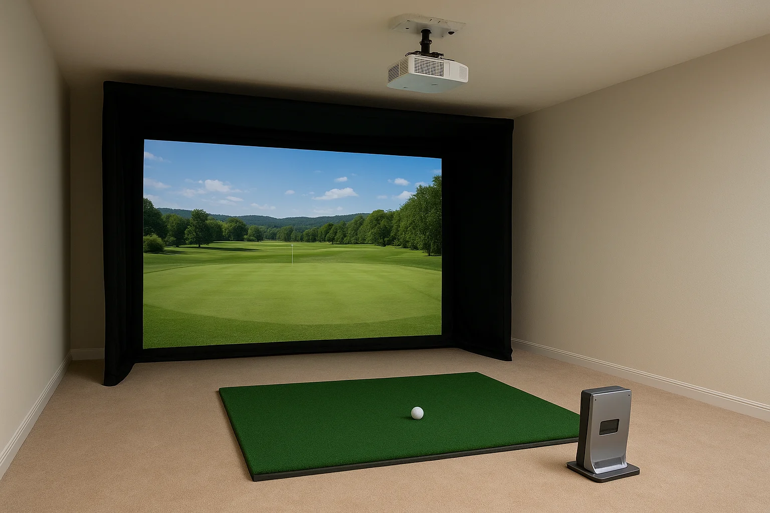 Short-throw projectors and side-mounted launch monitors