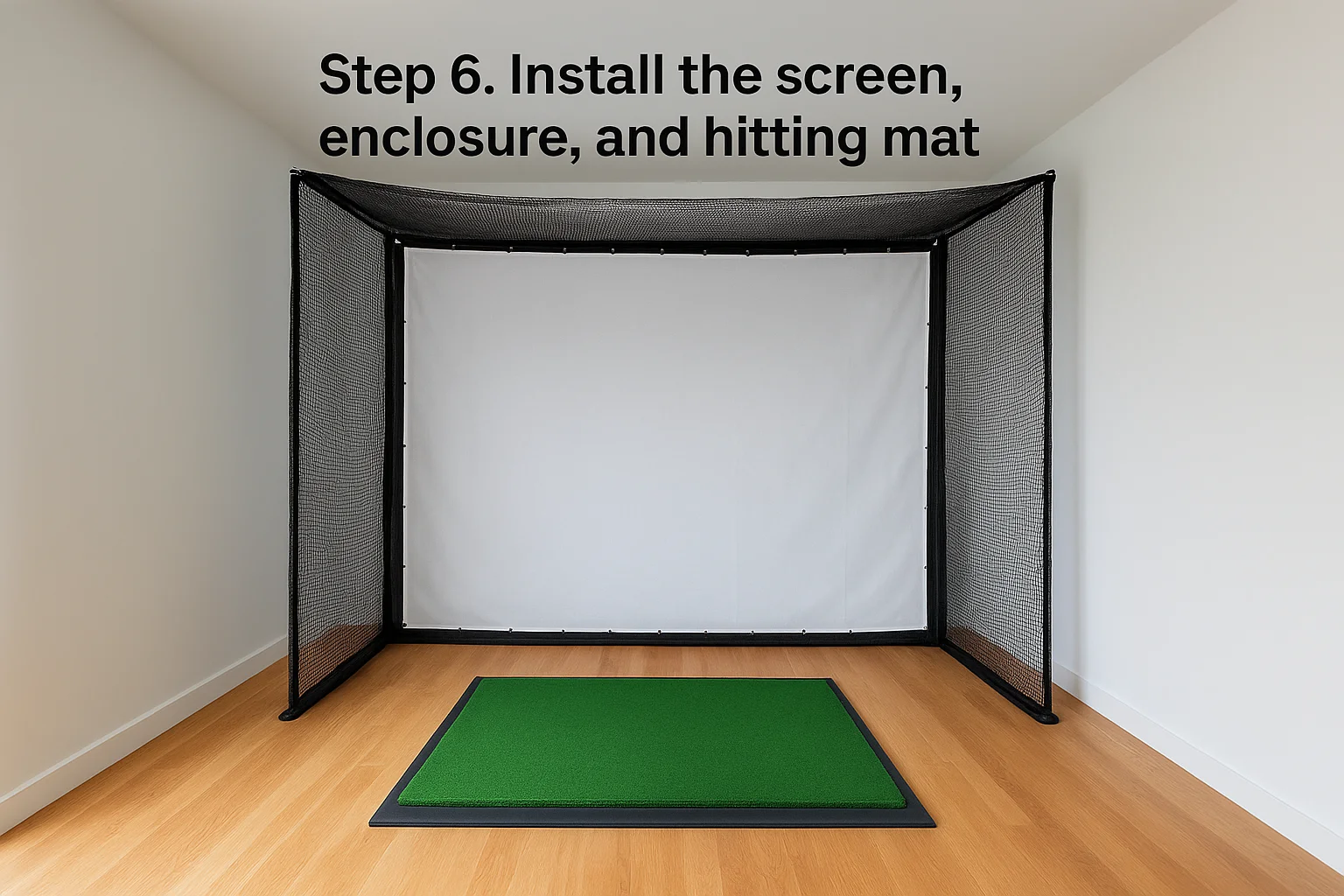 Step 6. Install the screen, enclosure, and hitting mat