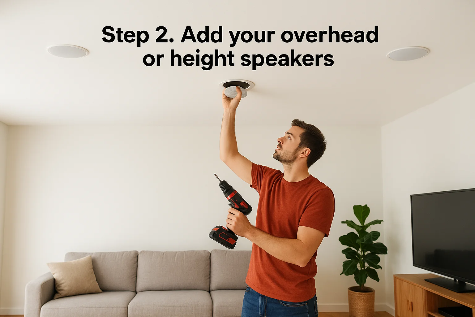 Step 2. Add your overhead or height speakers