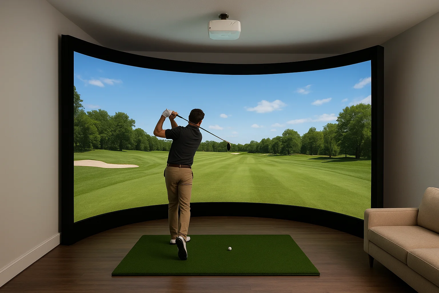 6. Curved screen enclosure for maximum immersion