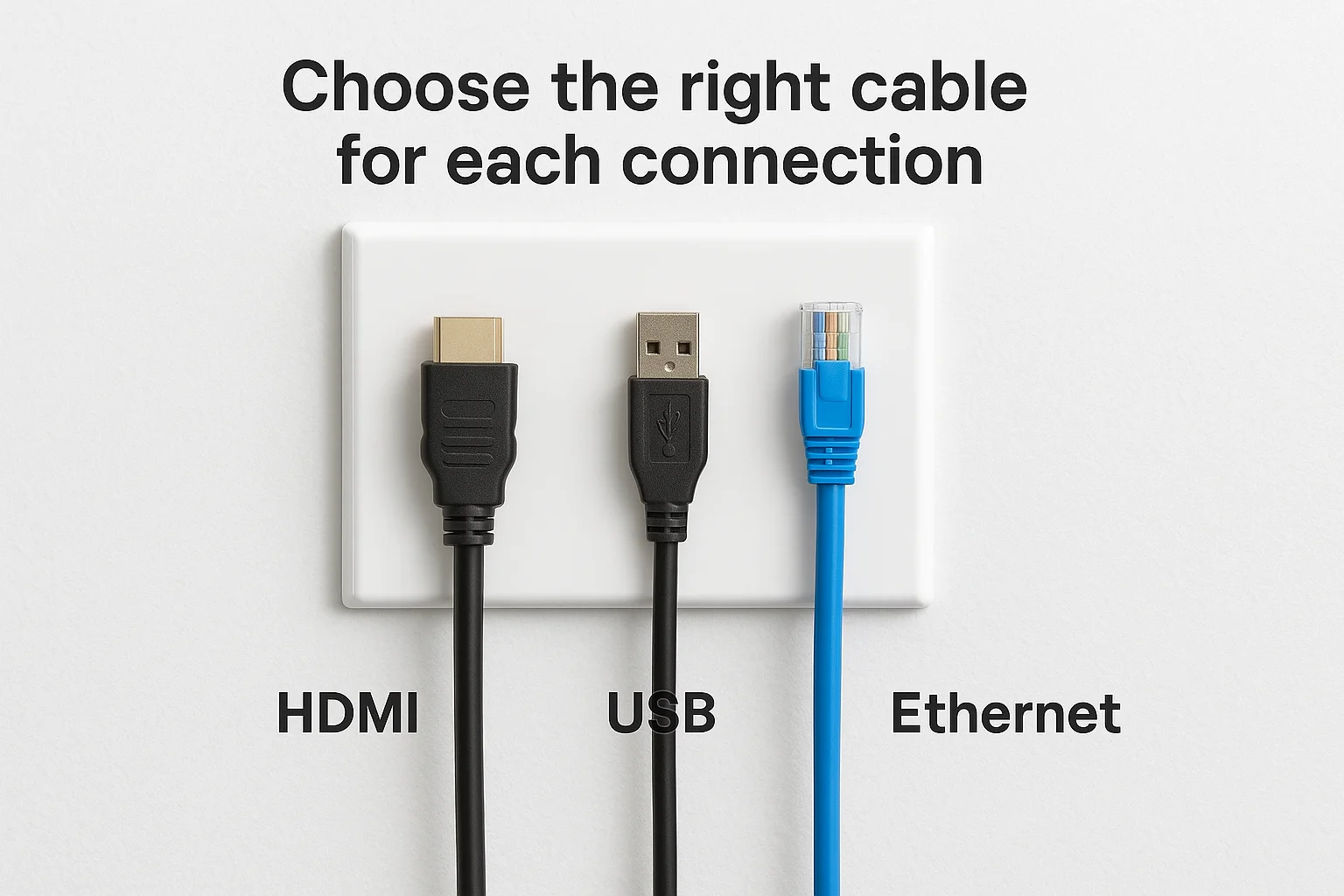 Choose the right cable for each connection