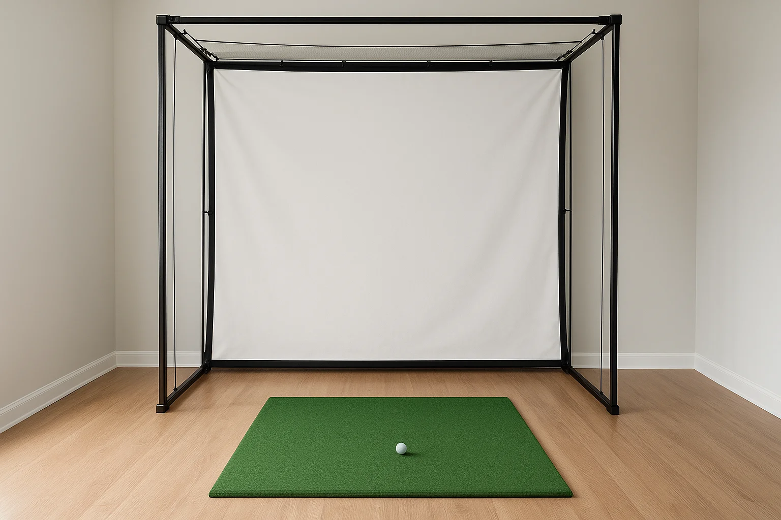 Hang the screen and position the mat