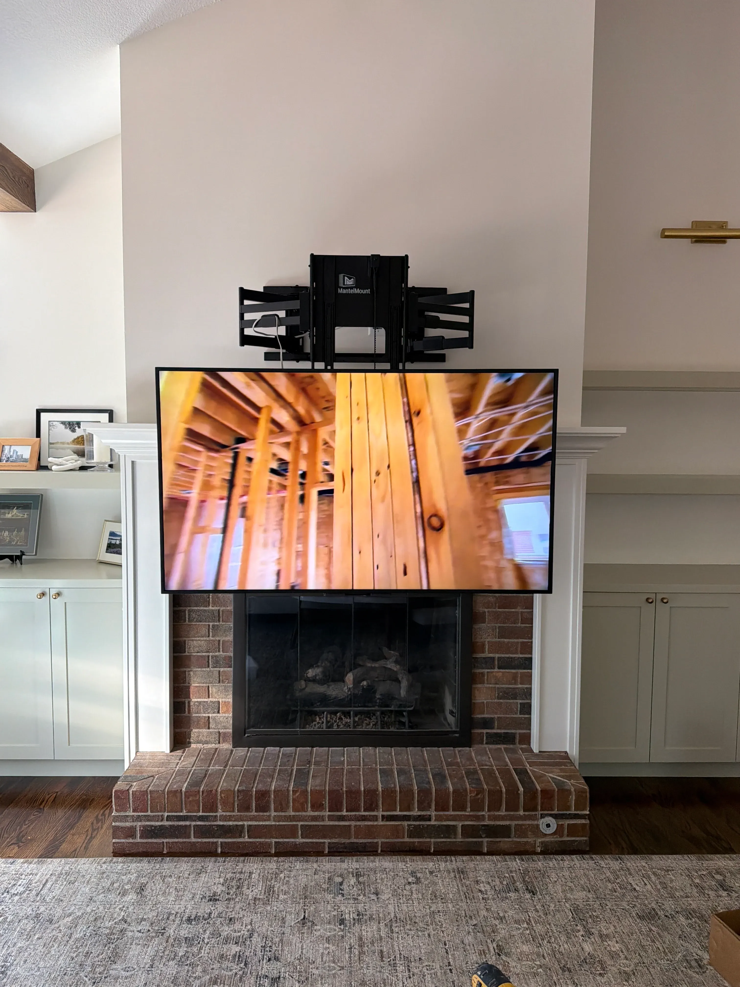 Boise project showing a MantelMount installed on a drywall surface